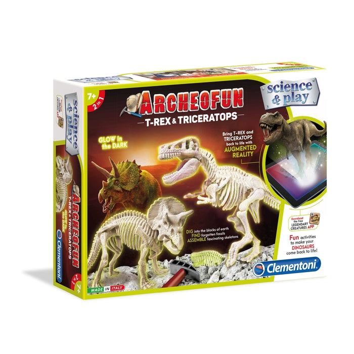 Archeofun T-Rex and Triceratops Glow in the Dark